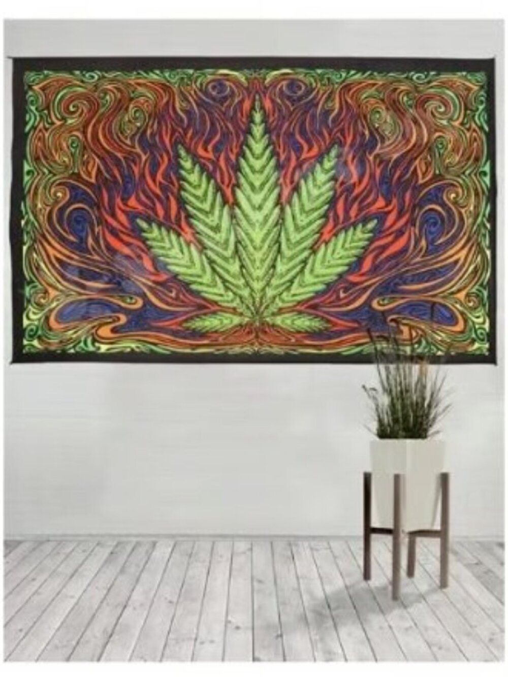 3D Hot Leaf Tapestry ~ 100% Cotton ~ 60” x 90” ~ Brand New!